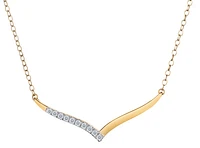 .10 Carat of Diamonds "V" Necklace, 10kt Two Tone.....................NOW