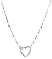 1.33 Carat of Lab Grown Diamonds "Heart" Necklace, Silver.....................NOW