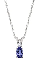 Genuine Tanzanite & 0.03 Carat of Diamonds Pendant, 14kt White Gold.....................NOW