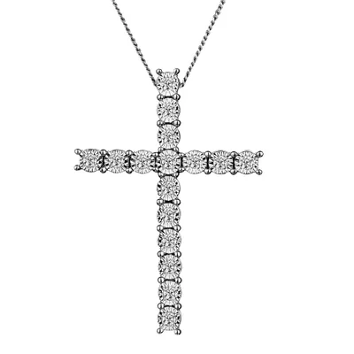 .15 Carat Diamond Cross Pendant, 10kt White Gold…....................NOW