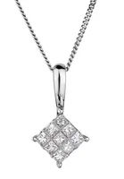 .25 Carat of Diamonds Princess Cut Pendant, 10kt White Gold.......................NOW