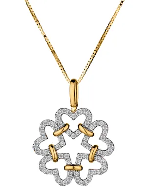 .25 Carat of Diamonds "Hearts and Star" Pendant, 10kt Yellow Gold.......................NOW