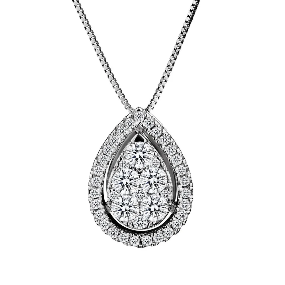 .45 Carat of Diamonds Pear Shape Pendant, 14kt White Gold.......................NOW