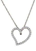 .50 Carat of Diamonds Heart Pendant, Sterling Silver.....................NOW