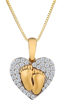 .25 Carat of Diamonds "Heart & Baby Feet" Pendant, 10kt Two Tone.....................NOW