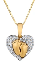 .25 Carat of Diamonds "Heart & Baby Feet" Pendant, 10kt Two Tone.....................NOW