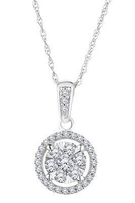 .25 Carat of Lab Grown Diamonds Halo Pendant, 10kt White Gold.....................NOW