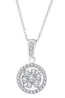 .25 Carat of Lab Grown Diamonds Halo Pendant, 10kt White Gold.....................NOW