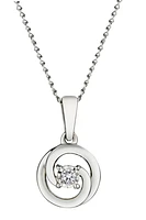 .04 Carat of Lab Grown Diamond "Circle" Pendant, Silver.....................NOW