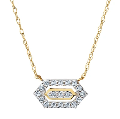 .11 Carat of Lab Grown Diamonds "Designer" Pendant, 10kt Yellow Gold.....................NOW