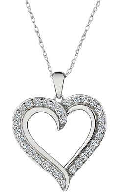 .75 Carat of Lab Grown Diamond Heart Pendant, 10kt White Gold.....................NOW