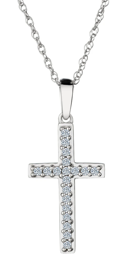 .25 Carat of Lab Grown Diamonds Cross Pendant, Silver.....................NOW