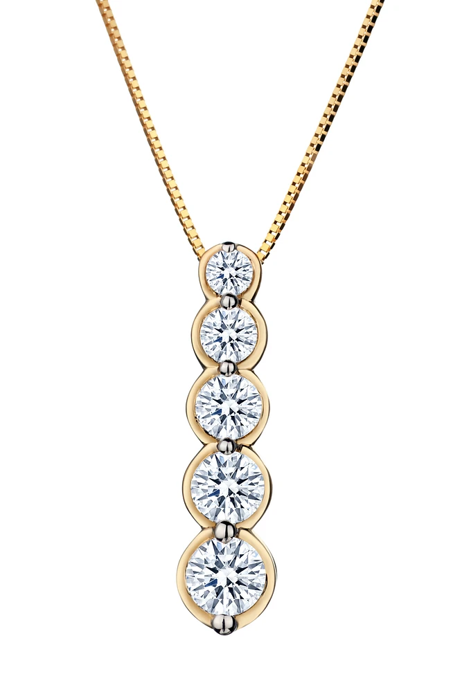 1.00 Carat of Lab Grown Diamonds Pendant, 10kt Yellow Gold.....................NOW