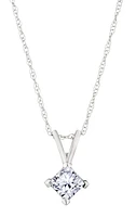 .33 Carat of Lab Grown Diamond Princess Cut Pendant, 14kt White Gold.....................NOW
