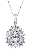 1.00 Carat of Lab Grown Diamonds "Double Halo" Pendant, 10kt White Gold.....................NOW