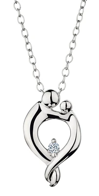 .03 Carat of Diamond "Mother & Child" Pendant, Silver.....................NOW