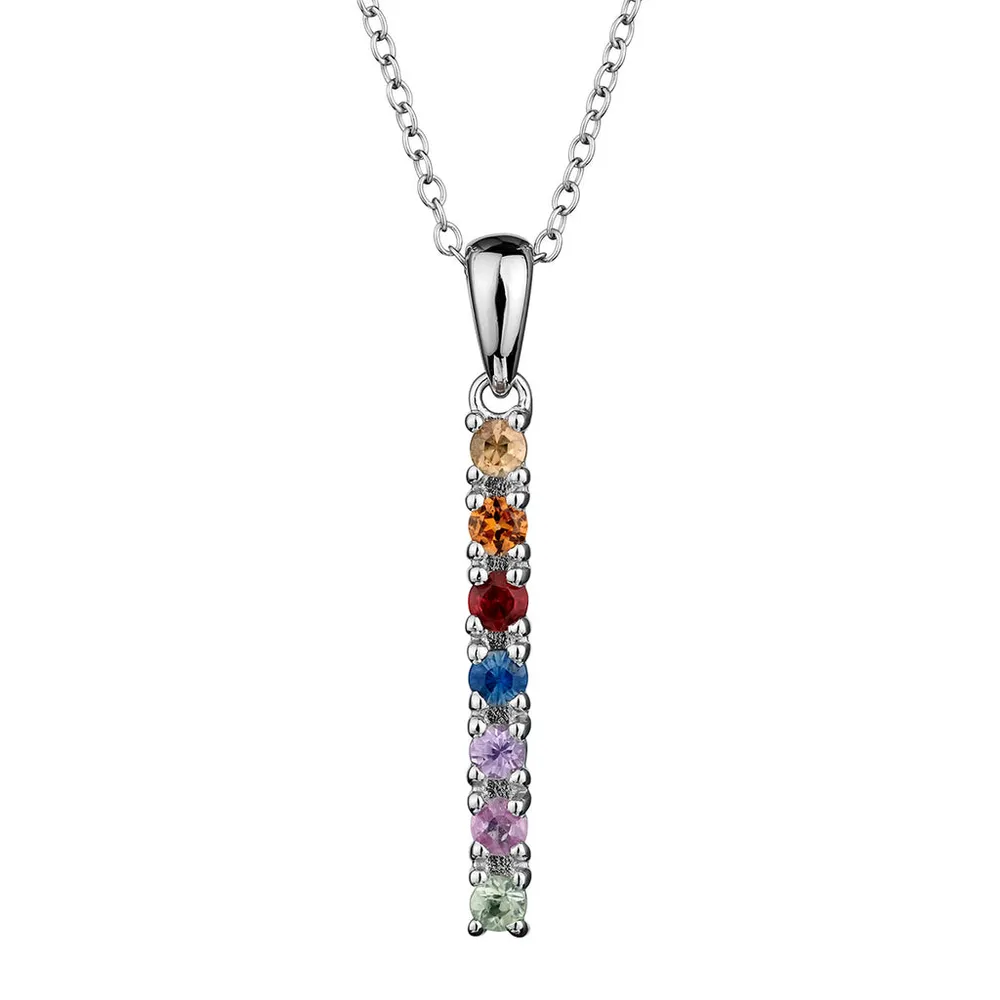 .55 Carat Genuine Multi-Colour Sapphire Pendant, Silver.......................NOW