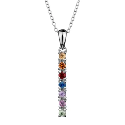 .55 Carat Genuine Multi-Colour Sapphire Pendant, Sterling Silver.......................NOW