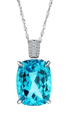 25.00 Carat of Blue and White Topaz Pendant, Silver.....................NOW