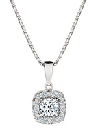 .50 Carat of Created White Sapphire Halo Pendant, Silver.....................NOW