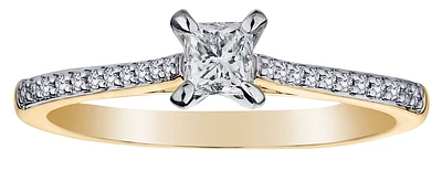 .65 Carat of Canadian Diamonds "Princess" Engagement Ring, 10kt Two Tone.....................NOW