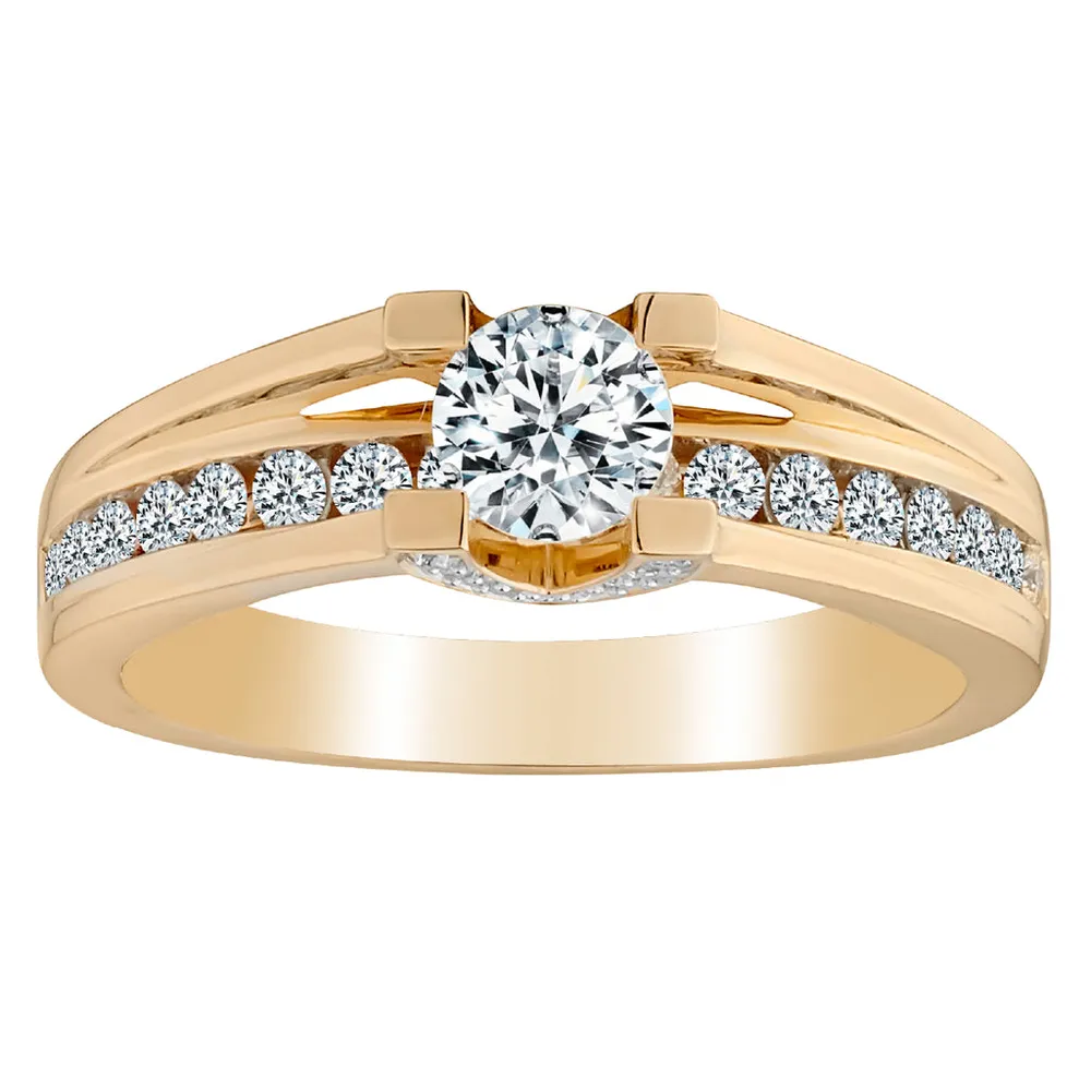 .88 Carat of Diamonds Euro Shank Engagement Ring, 14kt Yellow Gold .......................NOW