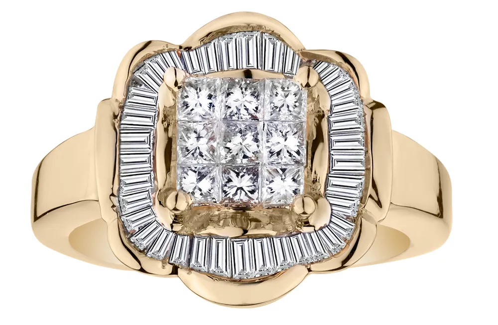 1.00 Carat of Diamonds "Rose" Ring, 14kt Yellow Gold.....................NOW