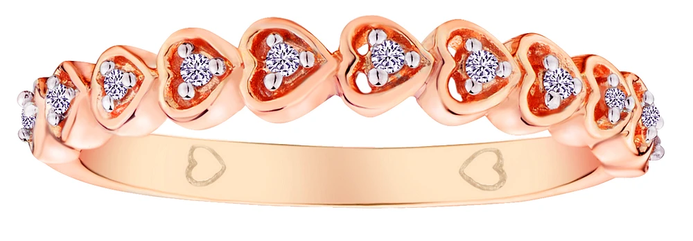 .06 Carat of Diamonds "Hearts" Ring, 10kt Rose Gold.....................NOW