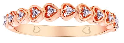 .06 Carat of Diamonds "Hearts" Ring, 10kt Rose Gold.....................NOW
