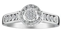 .11 Carat of Diamonds Cluster Halo Ring, Silver.....................NOW