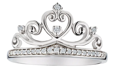 .10 Carat of Diamonds Crown Ring, Silver.....................NOW