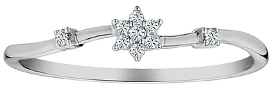 .05 Carat of Diamonds "Flower" Ring, 10kt White Gold.....................NOW
