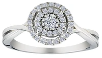 .26 Carat of Lab Grown Diamonds Double Halo "Miracle" Ring, Silver.....................NOW