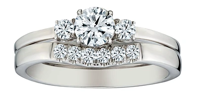 .75 Carat of Lab Grown Diamonds Ring Set, 10kt White Gold.....................NOW