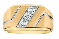 .50 Carat of Lab Grown Diamonds "Past, Present, Future" Men's Ring, 10kt Yellow Gold.....................NOW