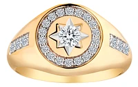 .75 Carat of Lab Grown Diamonds Men's "Star" Ring, 10kt Yellow Gold.....................NOW