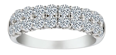 1.50 Carat of Lab Grown Diamonds 2 Row Band, 14kt White Gold.....................NOW