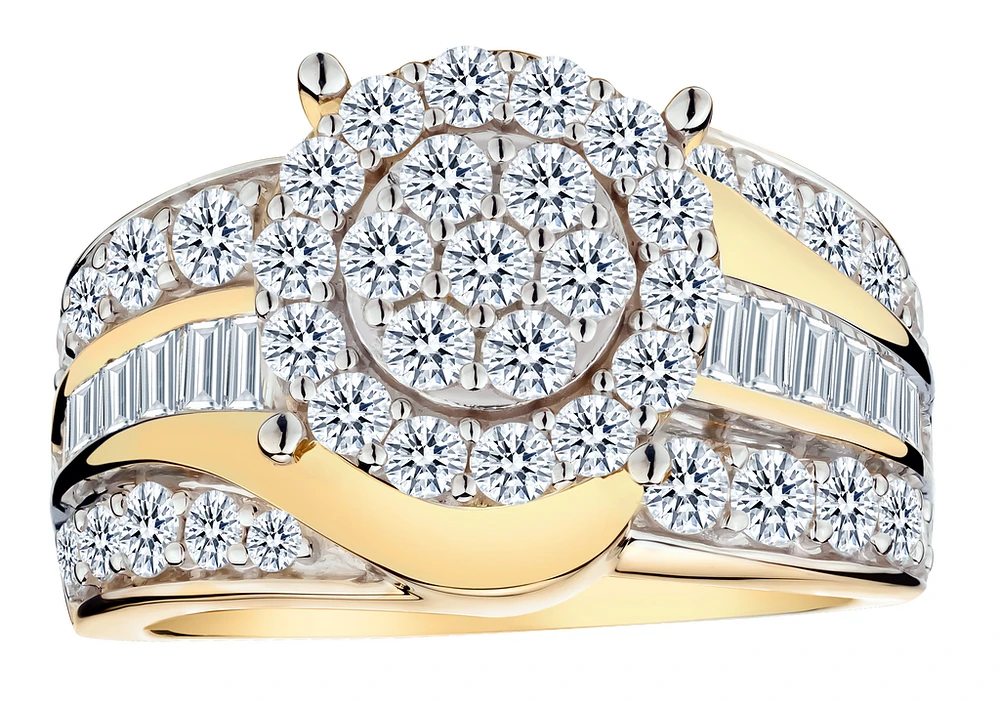 2.00 Carat of Lab Grown Diamonds Ring, 10kt Yellow Gold.....................NOW