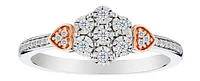 .10 Carat of Lab Grown Diamonds "Hearts & Flower" Ring, Silver.....................NOW