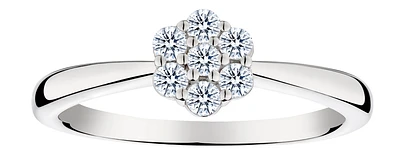 .25 Carat of Lab Grown Diamonds "Flower" Ring, Silver.....................NOW