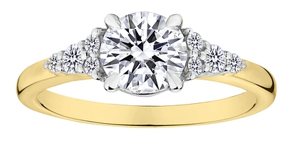 1.20 Carat of Lab Grown Diamonds Ring, 18kt Yellow Gold.....................NOW