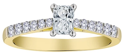 .67 Carat of Lab Grown Diamonds Radiant Engagement Ring, 10kt Yellow Gold