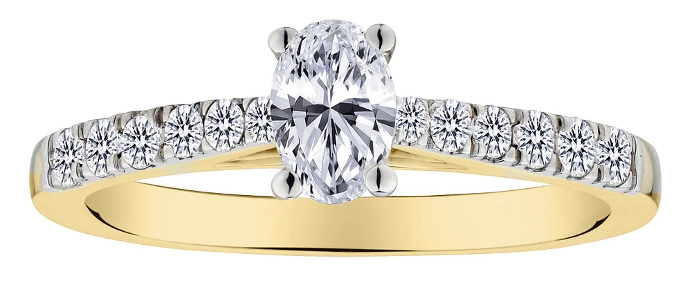 .67 Carat of Lab Grown Diamonds Oval Engagement Ring, 10kt Yellow Gold.....................NOW
