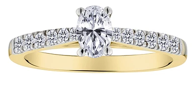 .67 Carat of Lab Grown Diamonds Oval Engagement Ring, 10kt Yellow Gold.....................NOW