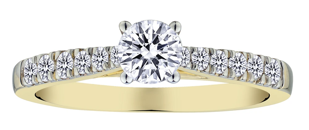 .67 Carat of Lab Grown Diamonds Round Engagement Ring, 10kt Yellow Gold.....................NOW