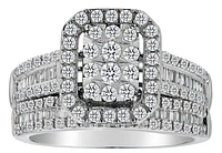 1.00 Carat of Diamonds Halo Ring Set, 10kt White Gold......................................NOW