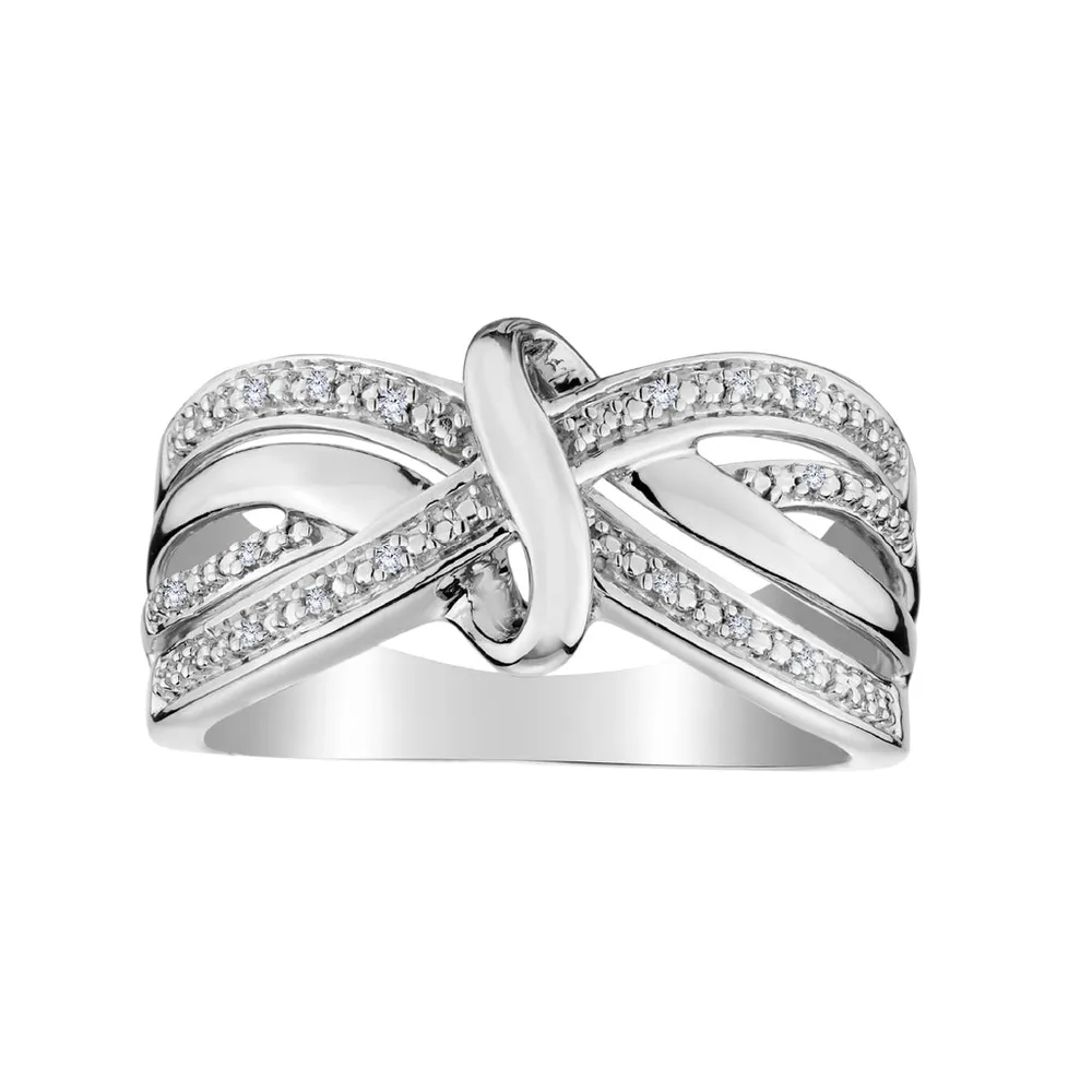 .03 Carat of Diamonds "Bow" Ring, Silver.....................NOW