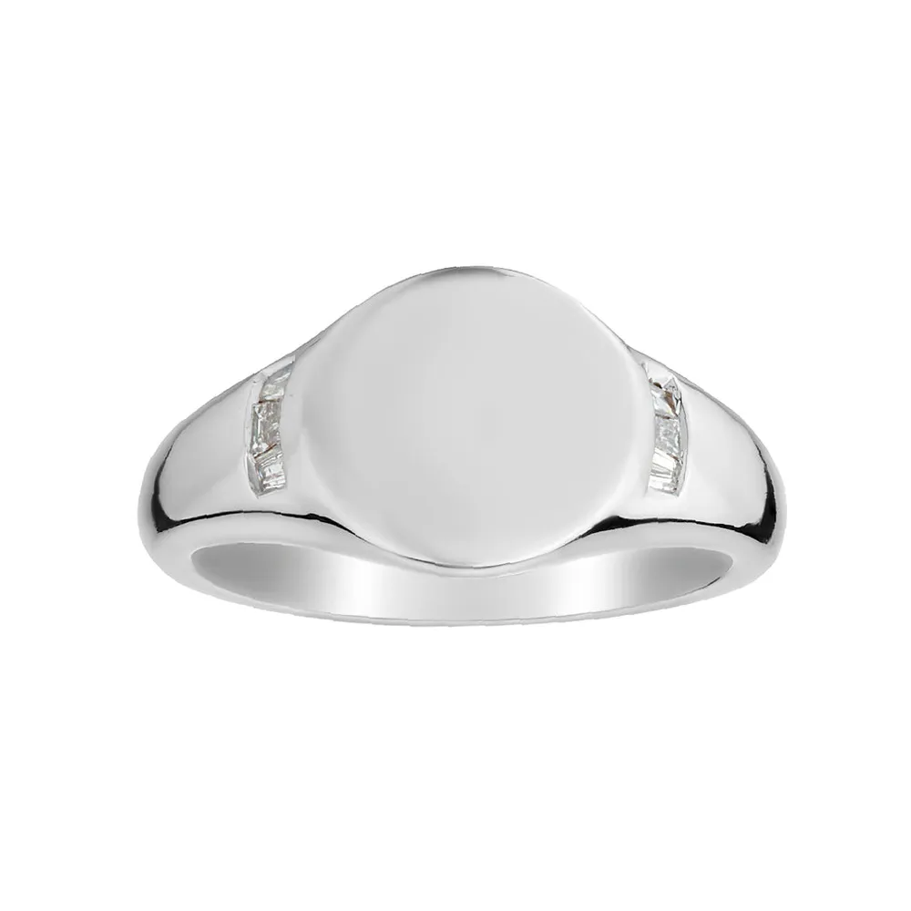 .12 Carat of Diamonds Signet Ring, Silver.......................NOW