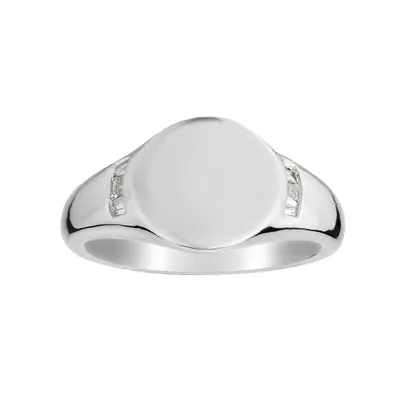 .12 Carat Signet Diamond Ring, Sterling Silver.......................NOW