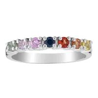 .55 Carat of Genuine Multi Sapphires Ring, Silver.......................NOW